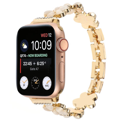 5-petaled Flower Zinc Alloy Chain Watch Band, For Apple Watch SE 2023 44mm, For Apple Watch SE 2023 40mm, For Apple Watch Ultra 2 49mm, For Apple Watch Series 9 45mm, For Apple Watch Series 9 41mm, For Apple Watch Ultra 49mm, For Apple Watch Series 8 4...