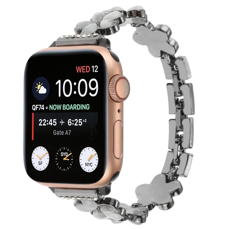 5-petaled Flower Zinc Alloy Chain Watch Band, For Apple Watch SE 44mm, For Apple Watch Series 6 40mm, For Apple Watch Series 6 44mm, For Apple Watch Series 5 44mm, For Apple Watch Series 5 40mm, For Apple Watch Series 4 44mm, For Apple Watch Series 4 4...