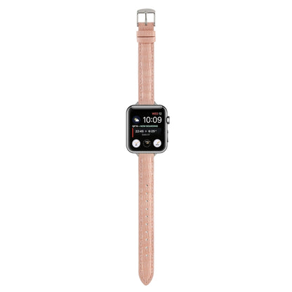 Slim Crocodile Leather Watch Band, For Apple Watch SE 2023 44mm, For Apple Watch SE 2023 40mm, For Apple Watch Ultra 2 49mm, For Apple Watch Series 9 45mm, For Apple Watch Series 9 41mm, For Apple Watch Ultra 49mm, For Apple Watch Series 8 41mm        ...