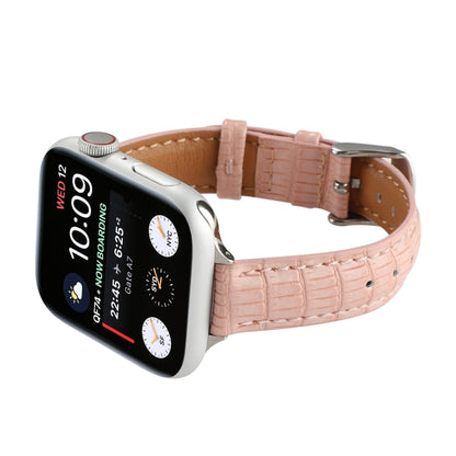 Slim Crocodile Leather Watch Band, For Apple Watch SE 2023 44mm, For Apple Watch SE 2023 40mm, For Apple Watch Ultra 2 49mm, For Apple Watch Series 9 45mm, For Apple Watch Series 9 41mm, For Apple Watch Ultra 49mm, For Apple Watch Series 8 41mm        ...