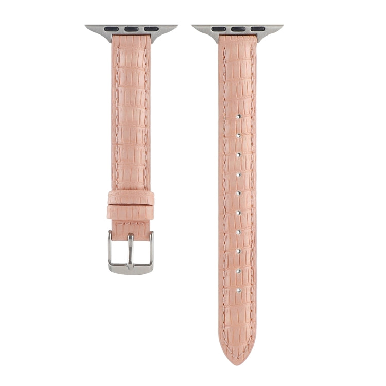Slim Crocodile Leather Watch Band, For Apple Watch SE 44mm, For Apple Watch Series 6 40mm, For Apple Watch Series 6 44mm, For Apple Watch Series 5 44mm, For Apple Watch Series 5 40mm, For Apple Watch Series 4 44mm, For Apple Watch Series 4 40mm        ...