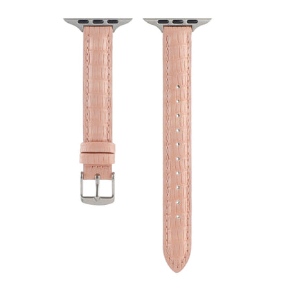 Slim Crocodile Leather Watch Band, For Apple Watch SE 44mm, For Apple Watch Series 6 40mm, For Apple Watch Series 6 44mm, For Apple Watch Series 5 44mm, For Apple Watch Series 5 40mm, For Apple Watch Series 4 44mm, For Apple Watch Series 4 40mm        ...