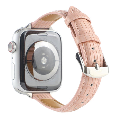 Slim Crocodile Leather Watch Band, For Apple Watch SE 44mm, For Apple Watch Series 6 40mm, For Apple Watch Series 6 44mm, For Apple Watch Series 5 44mm, For Apple Watch Series 5 40mm, For Apple Watch Series 4 44mm, For Apple Watch Series 4 40mm        ...