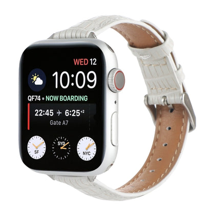 Slim Crocodile Leather Watch Band, For Apple Watch SE 44mm, For Apple Watch Series 6 40mm, For Apple Watch Series 6 44mm, For Apple Watch Series 5 44mm, For Apple Watch Series 5 40mm, For Apple Watch Series 4 44mm, For Apple Watch Series 4 40mm        ...