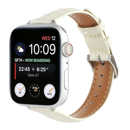 Slim Crocodile Leather Watch Band, For Apple Watch SE 44mm, For Apple Watch Series 6 40mm, For Apple Watch Series 6 44mm, For Apple Watch Series 5 44mm, For Apple Watch Series 5 40mm, For Apple Watch Series 4 44mm, For Apple Watch Series 4 40mm        ...