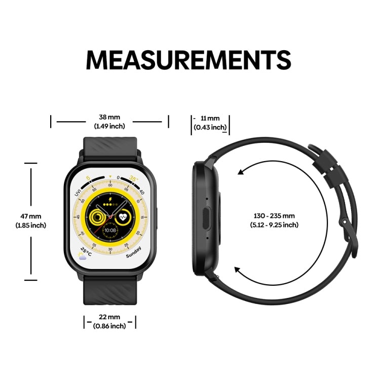 Montre intelligente Zeblaze GTS 3 2,03 pouces étanche IP68 avec appel Bluetooth