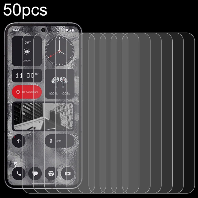 50pcs 0.26mm 9H 2.5D Tempered Glass Film, For Nothing Phone 4a Pro, For Nothing Phone 4a, For Nothing Phone 3, For Nothing CMF Phone 2 Pro, For Nothing Phone 3a, For Nothing Phone 3a Pro, For Nothing Phone 2a Plus, For Nothing CMF Phone 1              ...
