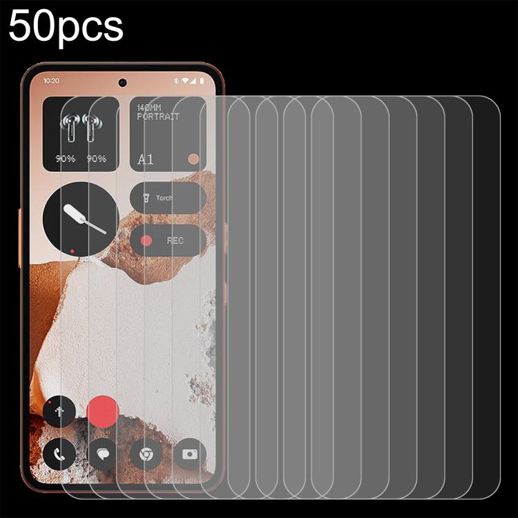 50pcs 0.26mm 9H 2.5D Tempered Glass Film, For Nothing Phone 4a Pro, For Nothing Phone 4a, For Nothing Phone 3, For Nothing CMF Phone 2 Pro, For Nothing Phone 3a, For Nothing Phone 3a Pro, For Nothing Phone 2a Plus, For Nothing CMF Phone 1              ...