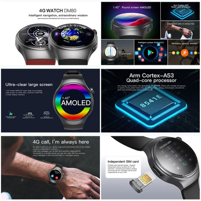 UNIWA DM80 1.43 inch IP67 Waterproof Android 8.1 Smart Watch Support 4G Network / WiFi / GPS / NFC
