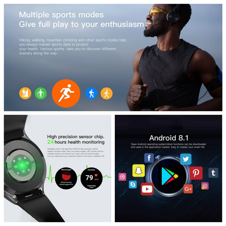 UNIWA DM80 1.43 inch IP67 Waterproof Android 8.1 Smart Watch Support 4G Network / WiFi / GPS / NFC
