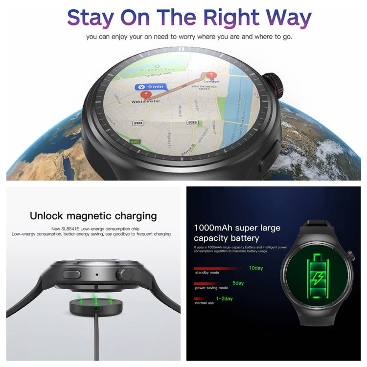 UNIWA DM80 1.43 inch IP67 Waterproof Android 8.1 Smart Watch Support 4G Network / WiFi / GPS / NFC