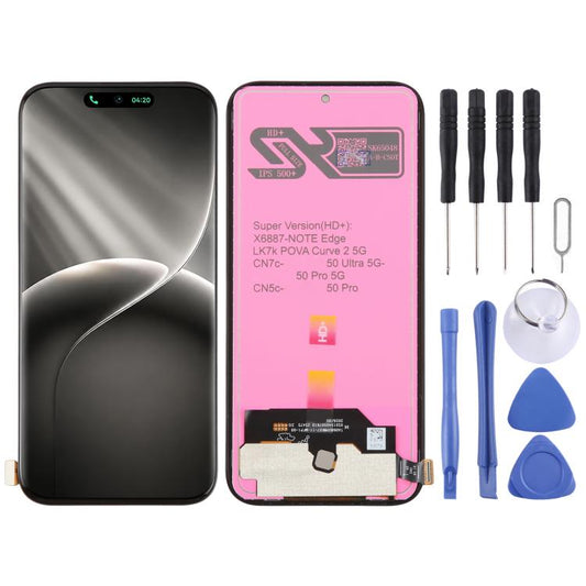 OEM LCD Screen with Digitizer Full Assembly, For Tecno Camon 50 Pro 5G CN7c, For Tecno Pova 7 4G LJ6/Pova 7 Neo 4G, For Tecno Pova Curve 2 5G LK7K, For Tecno Camon 50 Ultra CN7c, For Tecno Camon 50 Pro 4G CN5c, For Tecno Camon 50 4G CN5