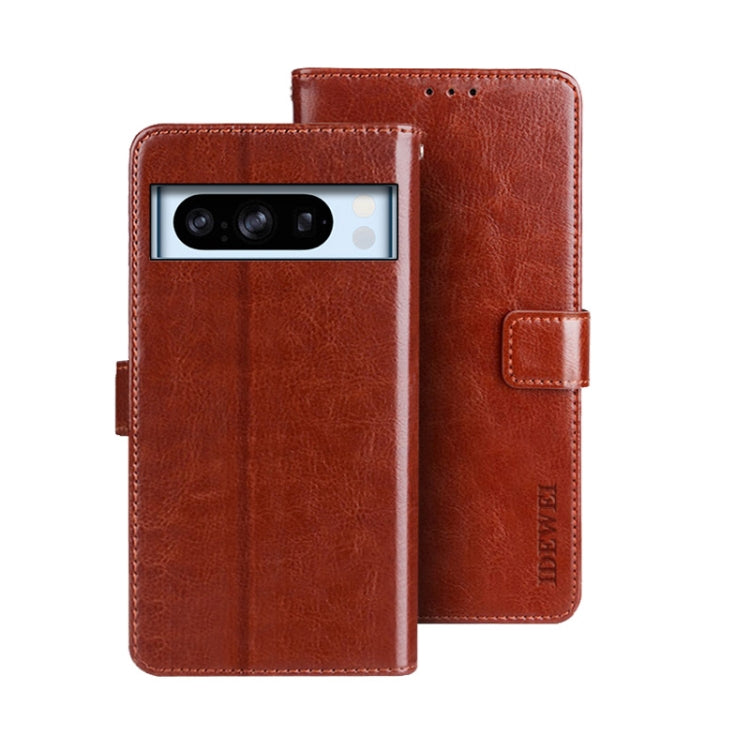 idewei Crazy Horse Texture Leather Phone Case, For Google Pixel 10 Pro XL, For Google Pixel 10 Pro, For Google Pixel 10, For Google Pixel 9a, For Google Pixel 8a, For Google Pixel 8 Pro, For Google Pixel 8
