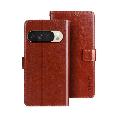 idewei Crazy Horse Texture Leather Phone Case, For Google Pixel 10 Pro XL, For Google Pixel 10 Pro, For Google Pixel 10, For Google Pixel 9a, For Google Pixel 8a, For Google Pixel 8 Pro, For Google Pixel 8