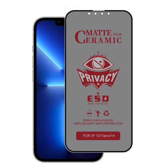 Full Coverage Frosted Privacy Ceramic Film, For iPhone 17e / 16e / 14 / 13 Pro / 13, For iPhone 17 Pro Max, For iPhone 17 Pro, For iPhone 17, For iPhone Air, For iPhone 16 Pro Max, For iPhone 16 Pro, For iPhone 16 Plus, For iPhone 16