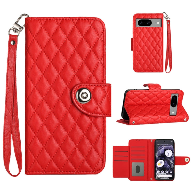 Rhombic Texture Flip Leather Phone Case with Lanyard, For Google Pixel 11 Pro XL, For Google Pixel 11 Pro / 11, For Google Pixel 10 Pro XL 5G Global, For Google Pixel 10 5G Global, For Google Pixel 9a, For Google Pixel 9 Pro XL                         ...