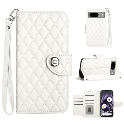 Rhombic Texture Flip Leather Phone Case with Lanyard, For Google Pixel 11 Pro XL, For Google Pixel 11 Pro / 11, For Google Pixel 10 Pro XL 5G Global, For Google Pixel 10 5G Global, For Google Pixel 9a, For Google Pixel 9 Pro XL                         ...