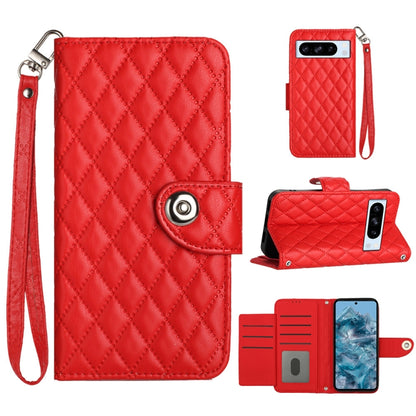 Rhombic Texture Flip Leather Phone Case with Lanyard, For Google Pixel 11 Pro XL, For Google Pixel 11 Pro / 11, For Google Pixel 10 Pro XL 5G Global, For Google Pixel 10 5G Global, For Google Pixel 9a, For Google Pixel 9 Pro XL                         ...