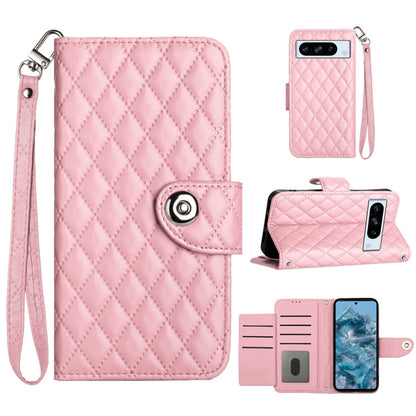 Rhombic Texture Flip Leather Phone Case with Lanyard, For Google Pixel 11 Pro XL, For Google Pixel 11 Pro / 11, For Google Pixel 10 Pro XL 5G Global, For Google Pixel 10 5G Global, For Google Pixel 9a, For Google Pixel 9 Pro XL                         ...