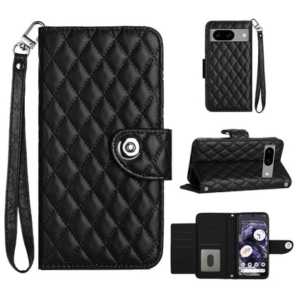 Rhombic Texture Flip Leather Phone Case with Lanyard, For Google Pixel 11 Pro XL, For Google Pixel 11 Pro / 11, For Google Pixel 10 Pro XL 5G Global, For Google Pixel 10 5G Global, For Google Pixel 9a, For Google Pixel 9 Pro XL                         ...