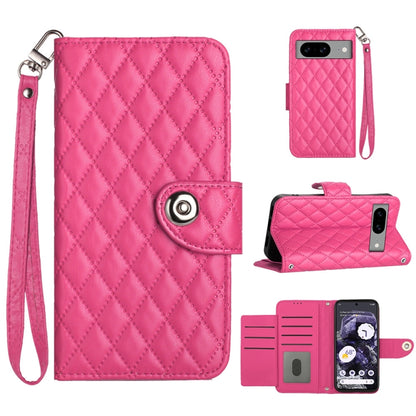 Rhombic Texture Flip Leather Phone Case with Lanyard, For Google Pixel 11 Pro XL, For Google Pixel 11 Pro / 11, For Google Pixel 10 Pro XL 5G Global, For Google Pixel 10 5G Global, For Google Pixel 9a, For Google Pixel 9 Pro XL                         ...