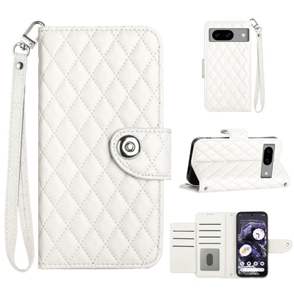 Rhombic Texture Flip Leather Phone Case with Lanyard, For Google Pixel 11 Pro XL, For Google Pixel 11 Pro / 11, For Google Pixel 10 Pro XL 5G Global, For Google Pixel 10 5G Global, For Google Pixel 9a, For Google Pixel 9 Pro XL                         ...