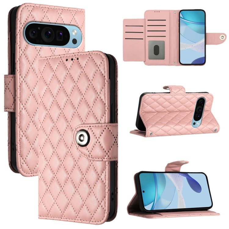 Rhombic Texture Flip Leather Phone Case with Lanyard, For Google Pixel 11 Pro XL, For Google Pixel 11 Pro / 11, For Google Pixel 10 Pro XL 5G Global, For Google Pixel 10 5G Global, For Google Pixel 9a, For Google Pixel 9 Pro XL                         ...