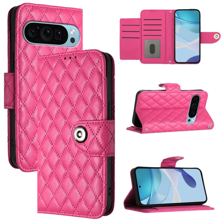 Rhombic Texture Flip Leather Phone Case with Lanyard, For Google Pixel 11 Pro XL, For Google Pixel 11 Pro / 11, For Google Pixel 10 Pro XL 5G Global, For Google Pixel 10 5G Global, For Google Pixel 9a, For Google Pixel 9 Pro XL                         ...