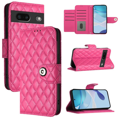 Rhombic Texture Flip Leather Phone Case with Lanyard, For Google Pixel 11 Pro XL, For Google Pixel 11 Pro / 11, For Google Pixel 10 Pro XL 5G Global, For Google Pixel 10 5G Global, For Google Pixel 9a, For Google Pixel 9 Pro XL                         ...