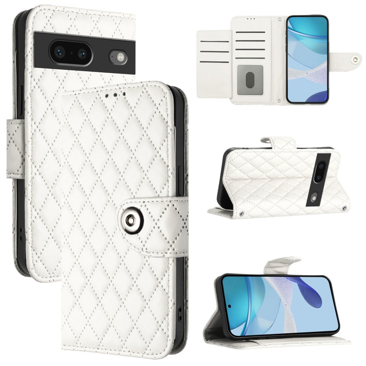 Rhombic Texture Flip Leather Phone Case with Lanyard, For Google Pixel 11 Pro XL, For Google Pixel 11 Pro / 11, For Google Pixel 10 Pro XL 5G Global, For Google Pixel 10 5G Global, For Google Pixel 9a, For Google Pixel 9 Pro XL                         ...