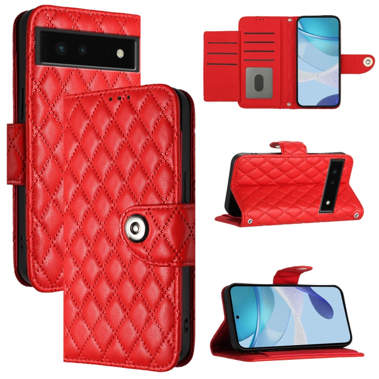 Rhombic Texture Flip Leather Phone Case with Lanyard, For Google Pixel 11 Pro XL, For Google Pixel 11 Pro / 11, For Google Pixel 10 Pro XL 5G Global, For Google Pixel 10 5G Global, For Google Pixel 9a, For Google Pixel 9 Pro XL                         ...
