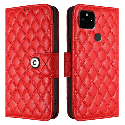 Rhombic Texture Flip Leather Phone Case with Lanyard, For Google Pixel 5a, For Google Pixel 5 XL / Pixel 4a 5G, For Google Pixel 5