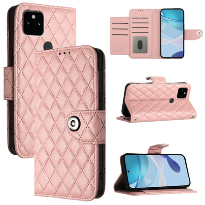 Rhombic Texture Flip Leather Phone Case with Lanyard, For Google Pixel 5a, For Google Pixel 5 XL / Pixel 4a 5G, For Google Pixel 5