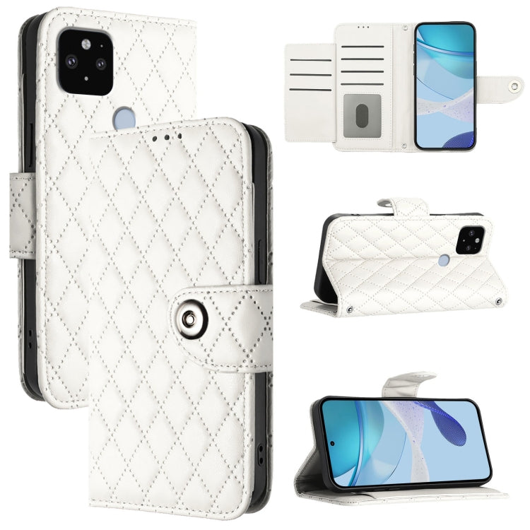 Rhombic Texture Flip Leather Phone Case with Lanyard, For Google Pixel 5a, For Google Pixel 5 XL / Pixel 4a 5G, For Google Pixel 5