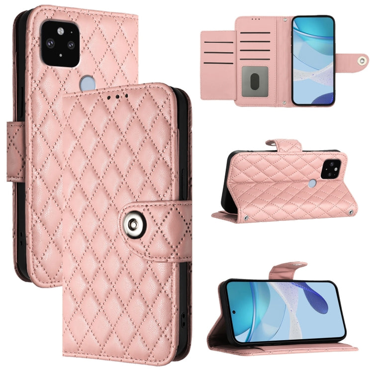 Rhombic Texture Flip Leather Phone Case with Lanyard, For Google Pixel 5a, For Google Pixel 5 XL / Pixel 4a 5G, For Google Pixel 5
