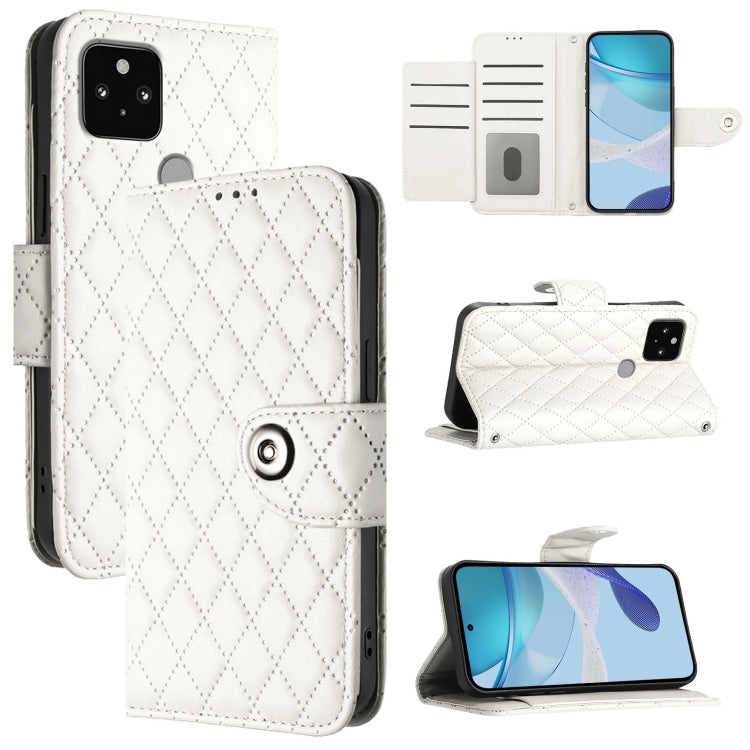 Rhombic Texture Flip Leather Phone Case with Lanyard, For Google Pixel 5a, For Google Pixel 5 XL / Pixel 4a 5G, For Google Pixel 5
