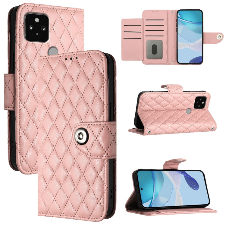 Rhombic Texture Flip Leather Phone Case with Lanyard, For Google Pixel 5a, For Google Pixel 5 XL / Pixel 4a 5G, For Google Pixel 5