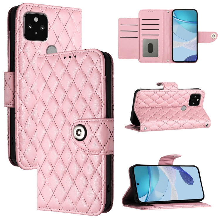 Rhombic Texture Flip Leather Phone Case with Lanyard, For Google Pixel 5a, For Google Pixel 5 XL / Pixel 4a 5G, For Google Pixel 5