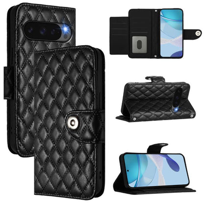 Rhombic Texture Flip Leather Phone Case with Lanyard, For Google Pixel 11 Pro XL, For Google Pixel 11 Pro / 11, For Google Pixel 10 Pro XL 5G Global, For Google Pixel 10 5G Global, For Google Pixel 9a, For Google Pixel 9 Pro XL                         ...