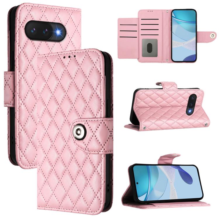Rhombic Texture Flip Leather Phone Case with Lanyard, For Google Pixel 11 Pro XL, For Google Pixel 11 Pro / 11, For Google Pixel 10 Pro XL 5G Global, For Google Pixel 10 5G Global, For Google Pixel 9a, For Google Pixel 9 Pro XL                         ...