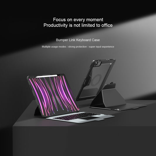Nillkin Backlit Version Bumper Link Keyboard Case, For iPad Pro 13 2024, For iPad Pro 11 2024, For iPad Pro 12.9 2020/2021/2022, For iPad Air 2020/2022 / Pro 11 2022