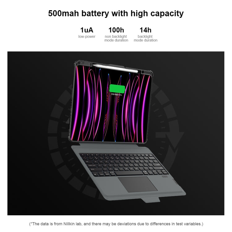 Nillkin Backlit Version Bumper Link Keyboard Case, For iPad Pro 13 2024, For iPad Pro 11 2024, For iPad Pro 12.9 2020/2021/2022, For iPad Air 2020/2022 / Pro 11 2022