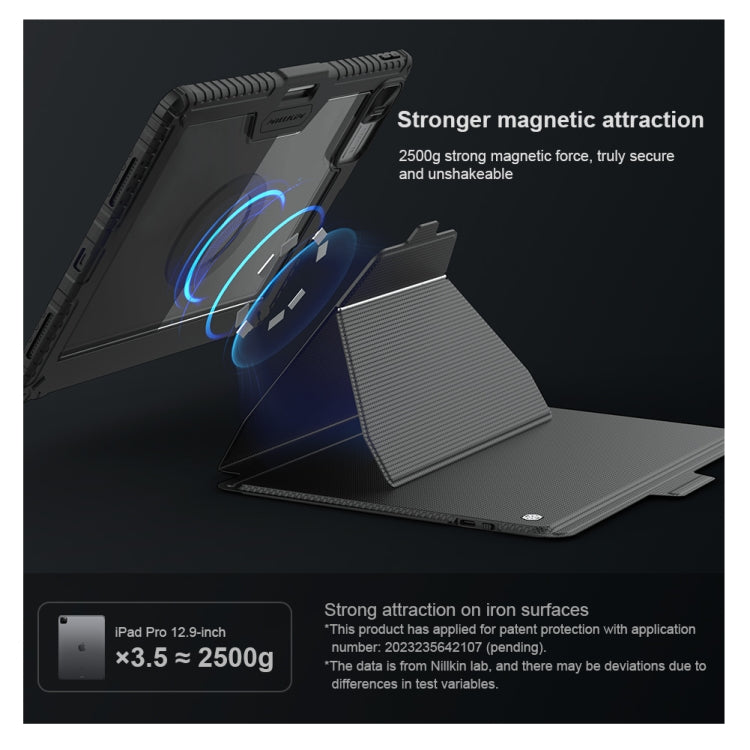 Nillkin Backlit Version Bumper Link Keyboard Case, For iPad Pro 13 2024, For iPad Pro 11 2024, For iPad Pro 12.9 2020/2021/2022, For iPad Air 2020/2022 / Pro 11 2022