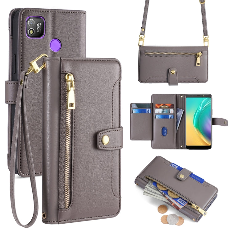 Sheep Texture Cross-body Zipper Wallet Leather Phone Case, For Tecno Pova Curve 2 5G, For Tecno Camon 50 Pro 4G, For Tecno Camon 50 4G, For Tecno Pova Slim 5G / Spark Slim 4G, For Tecno Pova 7 Pro, For Tecno Pova 7 5G, For Tecno Pop 10 4G              ...