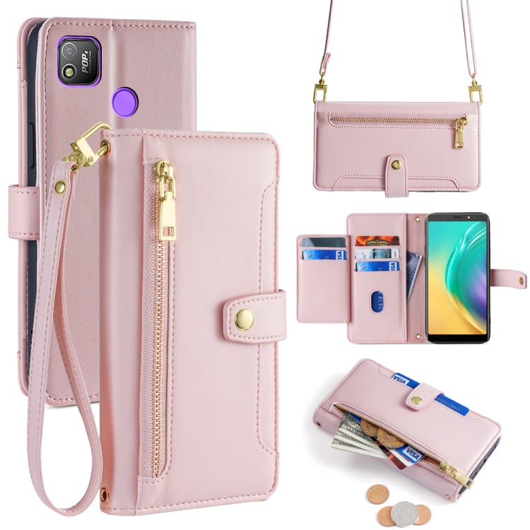 Sheep Texture Cross-body Zipper Wallet Leather Phone Case, For Tecno Pova Curve 2 5G, For Tecno Camon 50 Pro 4G, For Tecno Camon 50 4G, For Tecno Pova Slim 5G / Spark Slim 4G, For Tecno Pova 7 Pro, For Tecno Pova 7 5G, For Tecno Pop 10 4G              ...