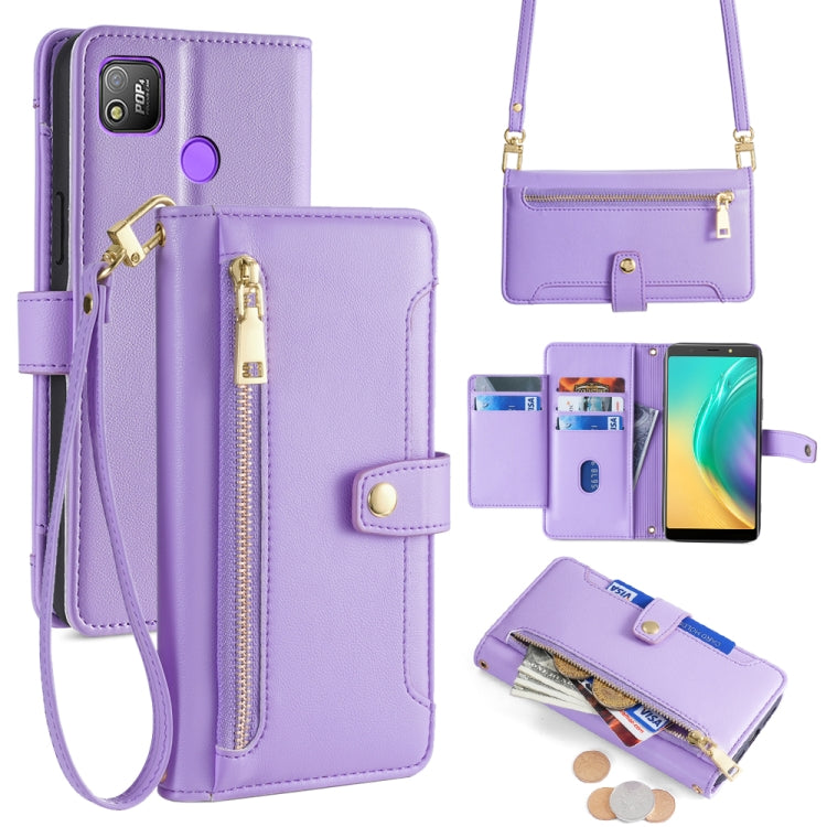 Sheep Texture Cross-body Zipper Wallet Leather Phone Case, For Tecno Pova Curve 2 5G, For Tecno Camon 50 Pro 4G, For Tecno Camon 50 4G, For Tecno Pova Slim 5G / Spark Slim 4G, For Tecno Pova 7 Pro, For Tecno Pova 7 5G, For Tecno Pop 10 4G              ...