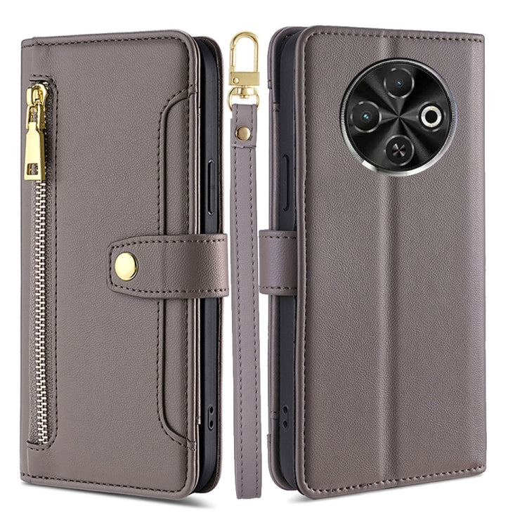 Sheep Texture Cross-body Zipper Wallet Leather Phone Case, For Tecno Pova Curve 2 5G, For Tecno Camon 50 Pro 4G, For Tecno Camon 50 4G, For Tecno Pova Slim 5G / Spark Slim 4G, For Tecno Pova 7 Pro, For Tecno Pova 7 5G, For Tecno Pop 10 4G              ...