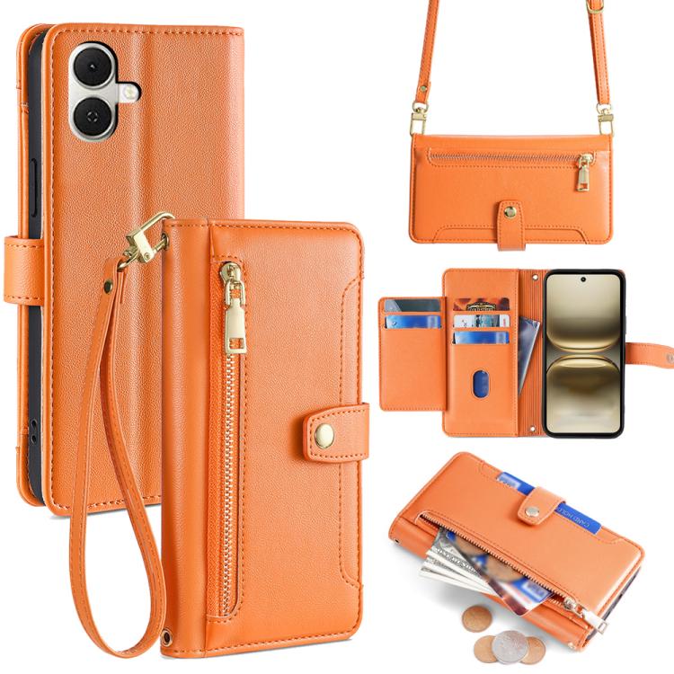 Sheep Texture Cross-body Zipper Wallet Leather Phone Case, For Tecno Pova Curve 2 5G, For Tecno Camon 50 Pro 4G, For Tecno Camon 50 4G, For Tecno Pova Slim 5G / Spark Slim 4G, For Tecno Pova 7 Pro, For Tecno Pova 7 5G, For Tecno Pop 10 4G              ...