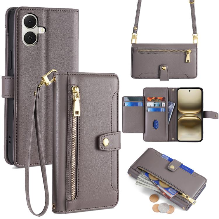 Sheep Texture Cross-body Zipper Wallet Leather Phone Case, For Tecno Pova Curve 2 5G, For Tecno Camon 50 Pro 4G, For Tecno Camon 50 4G, For Tecno Pova Slim 5G / Spark Slim 4G, For Tecno Pova 7 Pro, For Tecno Pova 7 5G, For Tecno Pop 10 4G              ...