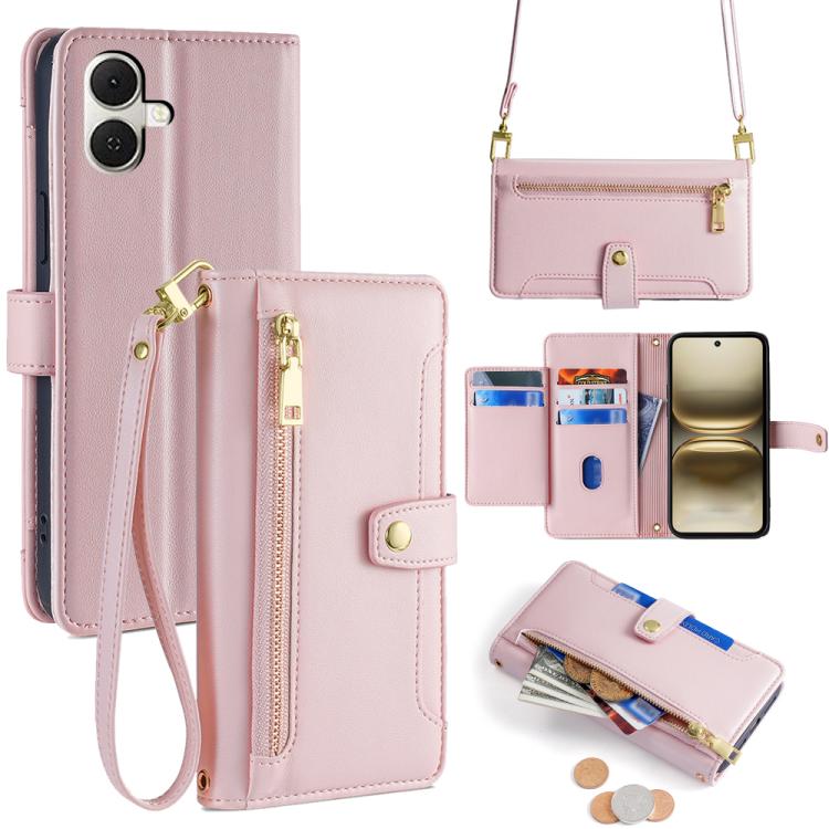 Sheep Texture Cross-body Zipper Wallet Leather Phone Case, For Tecno Pova Curve 2 5G, For Tecno Camon 50 Pro 4G, For Tecno Camon 50 4G, For Tecno Pova Slim 5G / Spark Slim 4G, For Tecno Pova 7 Pro, For Tecno Pova 7 5G, For Tecno Pop 10 4G              ...